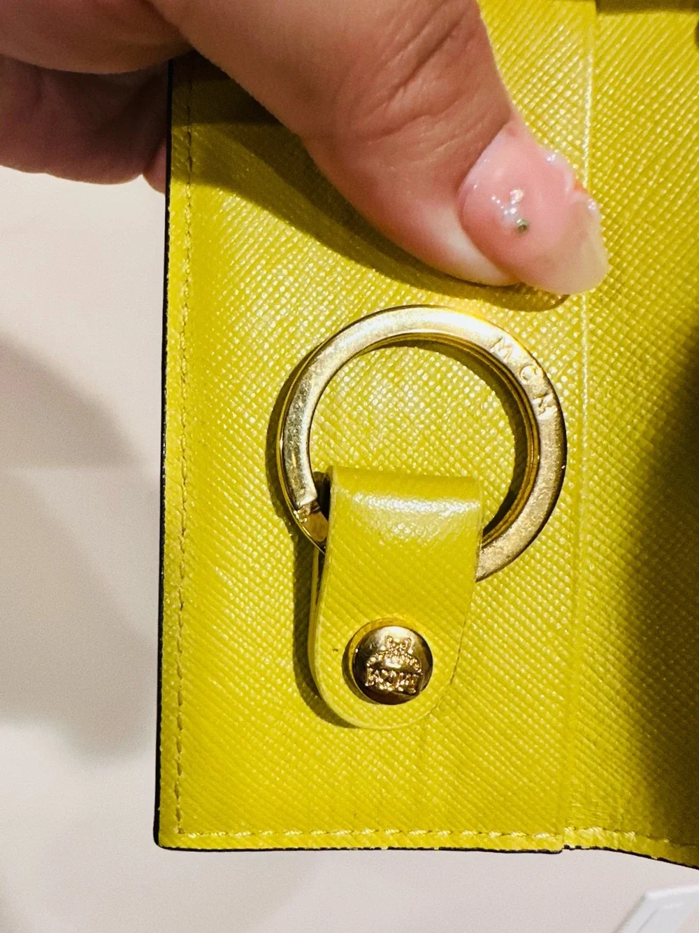 MCM Cognac Monogram Leather Key-holder